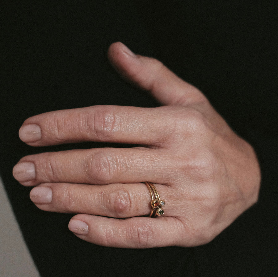feelosophy  златен пръстен с камък турмалин зелен хамелеон