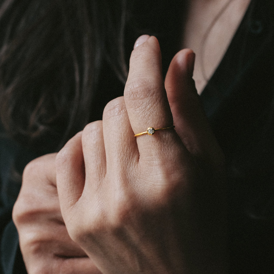 Златен пръстен с диамант 2,0мм #20 Gold & Diamonds