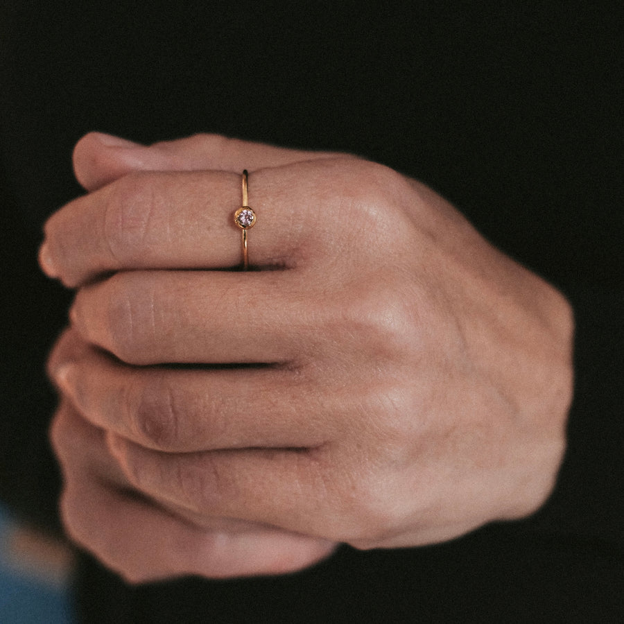 feelosophy златен пръстен с розов турмалин
