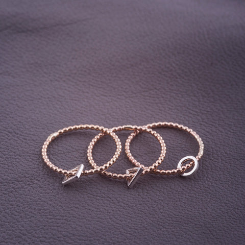 комплект от три пръстена с розово злато feelosophy whisper